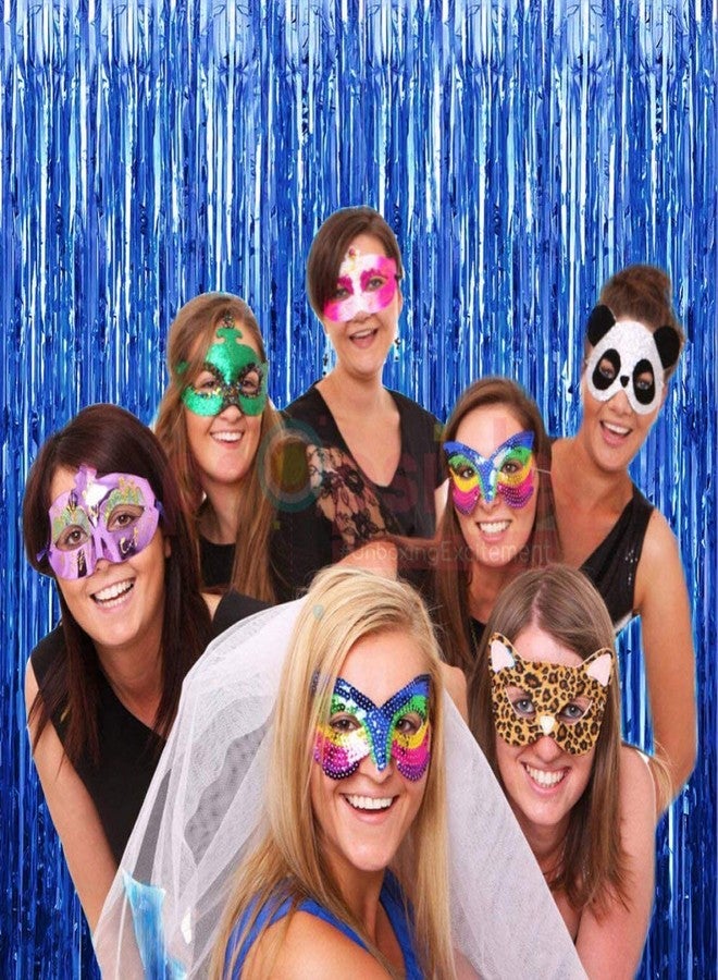 بروبسيكل ستارة بروبسكل الزرقاء ذات الشراشيب المعدنية، مقاس 3 × 6 قدم، خلفية مثالية لأعياد ميلاد الأولاد، وحفلات استقبال المولود، والذكرى السنوية، وحفلات توديع العزوبية، وديكور جدار كشك التصوير (عبوة من قطعتين) - Image 5